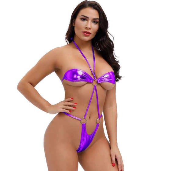 New imitation leather three-point halter neck bikini bra thong T-trouser lace-up swimsuit
New imitation leather three-point halter neck bikini bra thong T-trouser lace-up swimsuit