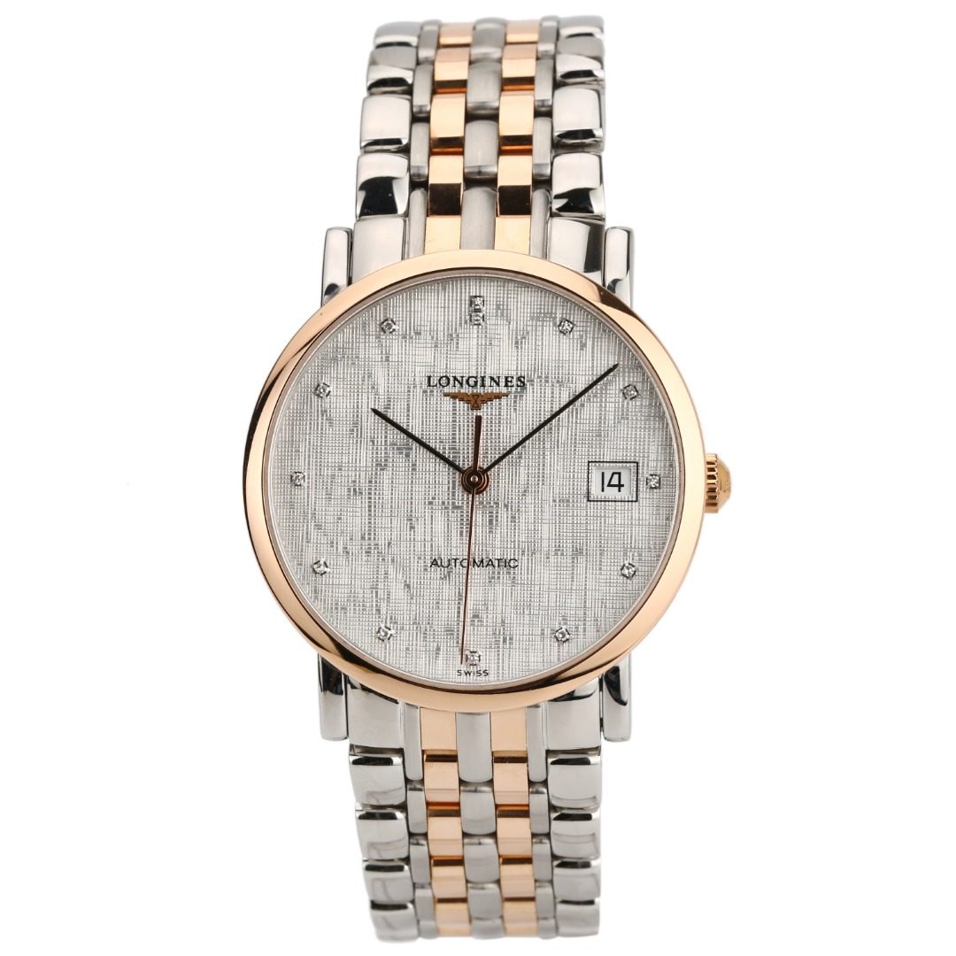 8新]浪琴博雅系列18k玫瑰金精钢自动机械男手表l4.809.5.77.