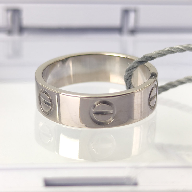 [99新]卡地亚/cartier love系列宽版55号18k白金戒指au750情侣
