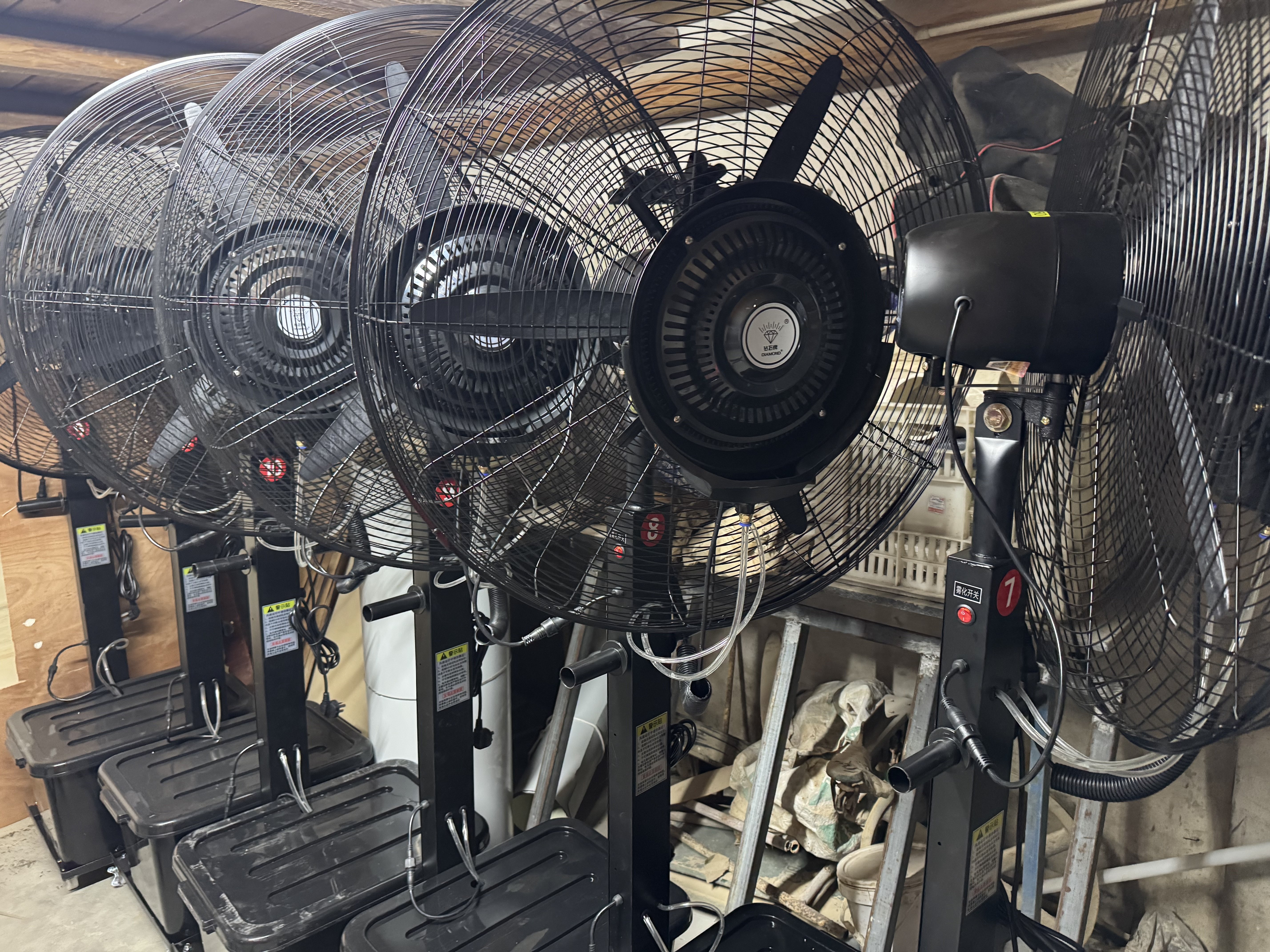 钻石牌工业喷雾风扇水冷风扇商用强力制冷电风扇降温雾化落地扇pj