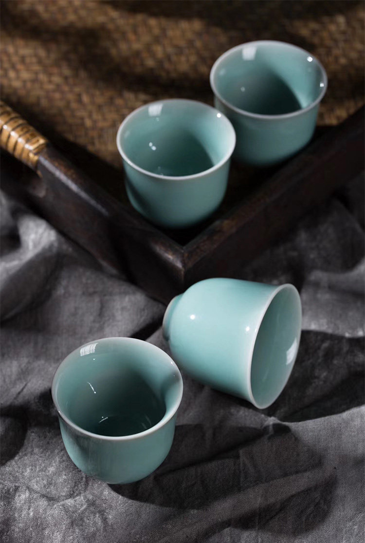 龙泉青瓷手工高档茶具套装陶瓷茶杯整套家用简约功夫茶具套装礼盒