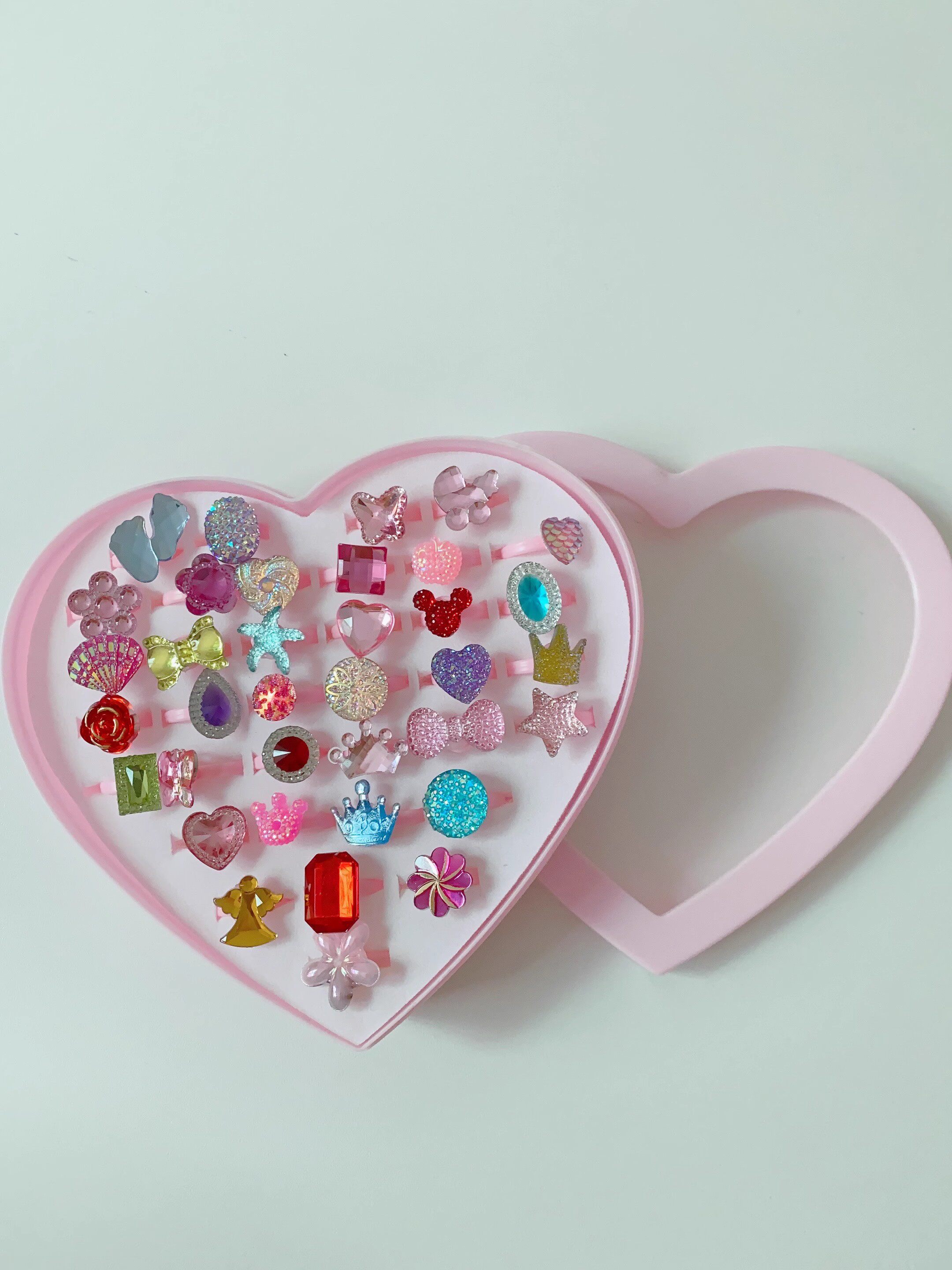 儿童戒指玩具女童小女孩钻石宝石艾莎女孩公主首饰品可爱水钻卡通