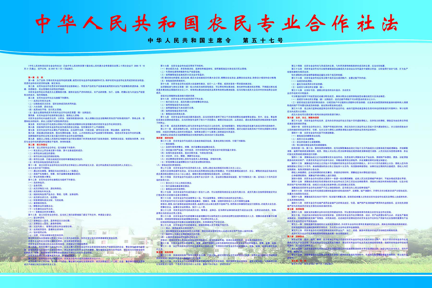 海报印制157素材法展板35中华人民共和国农民专业合作社法