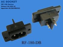 Supply AC power socket male seat eight seat seat BX-180-D08 eight socket socket with ear socket screw hole