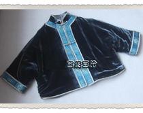 Xia Zang blue velvet cloak shawl long sleeve 2018 new autumn winter ladies Tang coat can be clipped