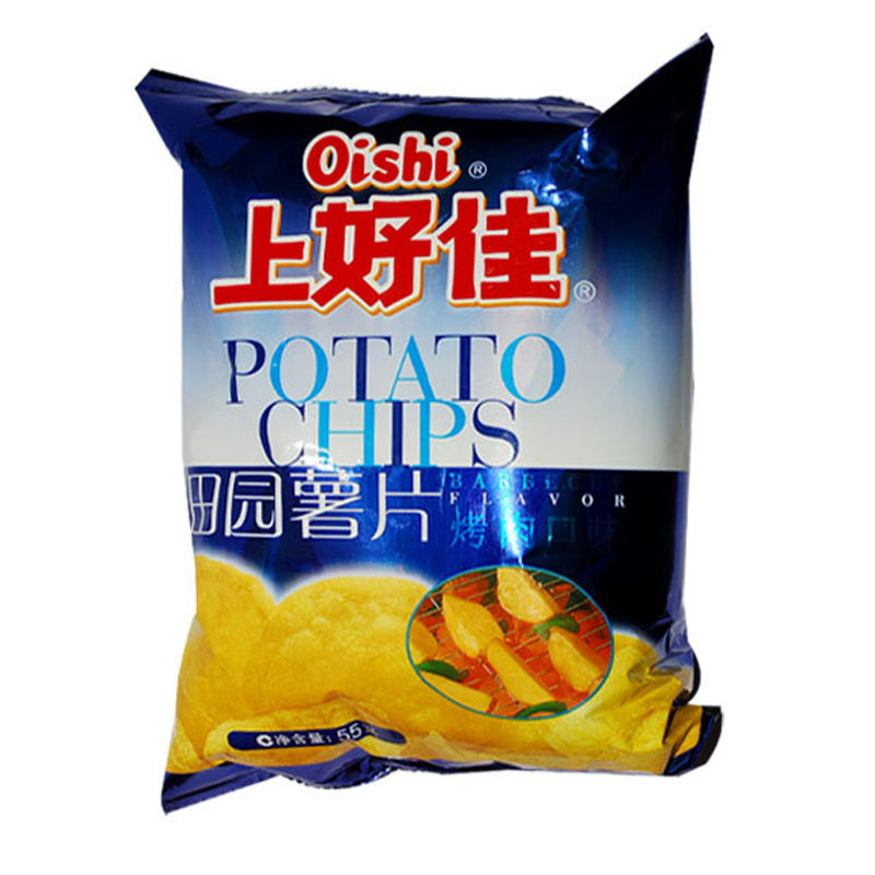 【天猫超市】上好佳 田园薯片(烤肉味)50克/包 零食 膨化食品