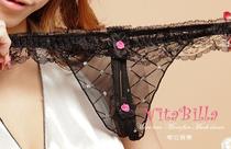 Adult products mystery black ladies underwear lace sexy fashion thong small t pants open crotch F002900903