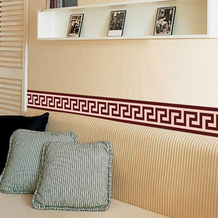 中国风腰线贴装饰画复古卧室客厅餐厅浴室墙贴贴画中式花纹踢脚线