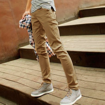 Men's spring and autumn with new casual pants cotton straight jeans autumn and winter Korean version of men's trousers Slim pants tide