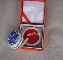 Pure hand-made ancient printing clay hardcover crane top red ink pad 30 grams
