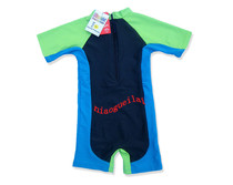 Foreign trade Original single child swimsuit sunscreen warm flush blue suit beach clothes ★10665 #★2-4 years old