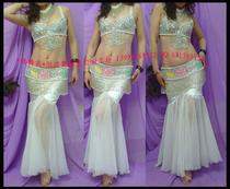 * hon dance suit * pure handmade belly dance full of B003 charming snowy velvety flowers *