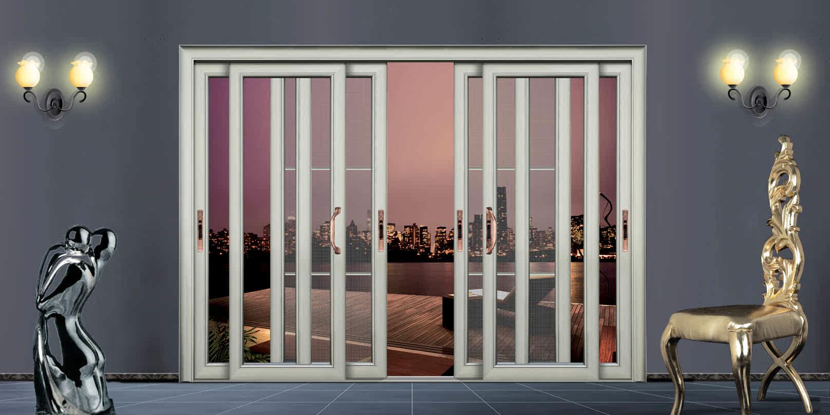 深宇门业三轨道钢化玻璃书房推拉门sd397