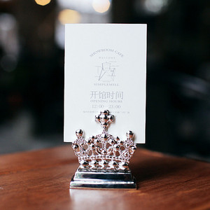 复古镀银法国皇冠相片留言夹