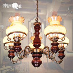 High floor retro nostalgic old Shanghai Republic of China style villa living room chandelier suction chandelier diaodeng