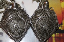 (Solitary product) old foreign trade silver silk sachet necklace 925 silvery sachet single punch special price