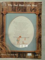 Cross stitch out of print original embroidery picture Why God Made Little Boys
