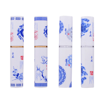 Large - size blue - ceramic folding chopsticks with three - piece sets of environmental protection tableware