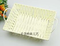 White Rope Knitted Fruit Basket Items Placed Aqua Fruit Basket fruit Vegetables Decorative Blue multi-section selection