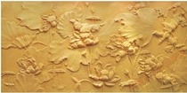 Sandstone relief mural new lotus leaf wall decoration Lotus big relief living room TV background wall decoration sculpture sandstone