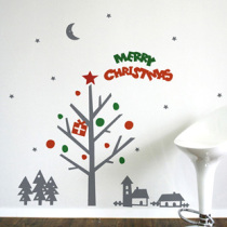 Christmas decorations Creative Gifts Christmas Tree wall Stickers Double-sided transparent Window glass stickers Christmas Tree Stickers