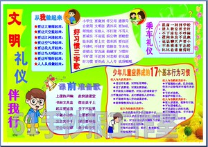 文明礼仪伴我行电子小报成品电脑简报画报板报