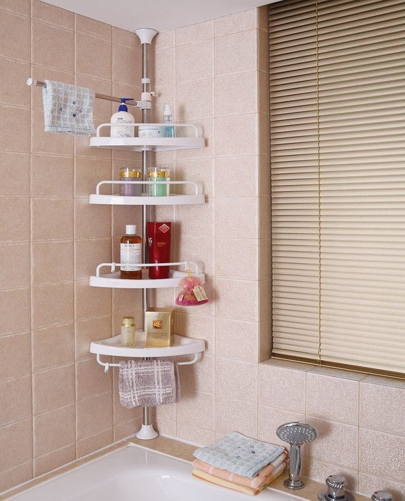 宜家储藏室收纳柜厕所层架架子三角架卫生间置物架落地浴室置物架