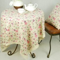 Romantic Vegetarian Yata Garden Style Butterfly Floral Cotton Hemp Cloth Art Square Round Table Cloth Tea Table Cloth multiple specifications