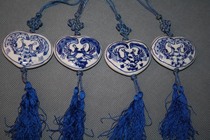 Old export porcelain pendant old porcelain peacock drop old handmade porcelain peacock pendant special price