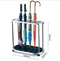 Jelis J-12 Umbrella Stand Stainless Steel Column (12 Hole 10 adhesive hook)