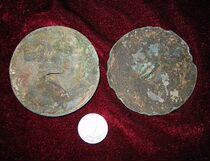 The Han Dynasty bronze mirror buckle a pair of bronzes miscellaneous yangfangi antique ancient play old objects fine ancient city ghost blow light