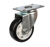 3 5 inch movable caster aviation box cabinet wheel flat bottom wheel double bearing