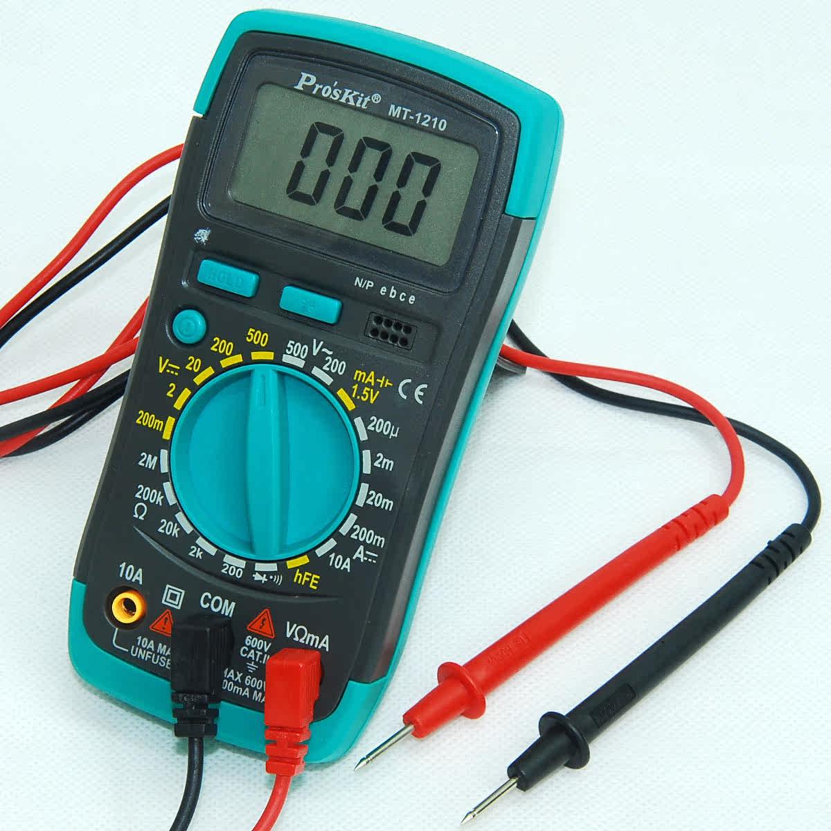 台湾宝工 mt-1210 3 1/2经济型数字万用表带背光功能 晶体测试