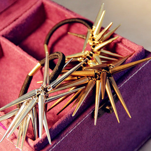 发圈 满百包邮 hm个性独特punk朋克风格锥刺发圈发绳发饰 欧美大牌风