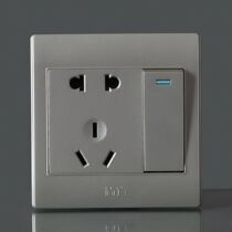 Jane socket with switch color silver switch socket panel open double five-hole socket Switch socket