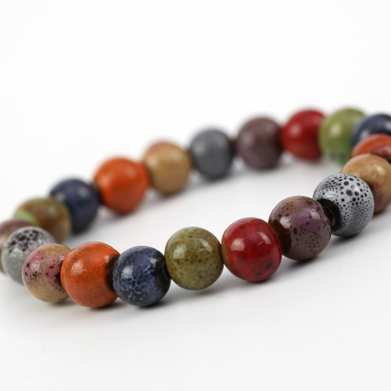 Jingdezhen ceramic jewelry QingGe bracelet multi - color ceramic beads hand - woven characteristics stalls sources