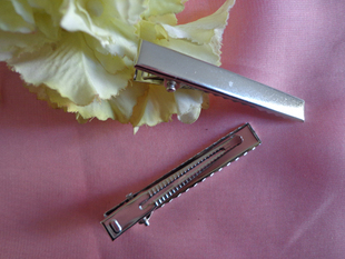 diy饰品配件手工辅料1元6个银色头饰平口夹领带夹56mm精品推荐