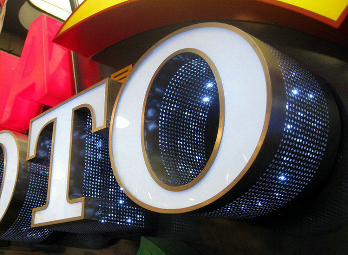 背光不锈钢烤漆围边冲孔 led亚克力发光字门头招牌广告字门头_7折现价