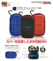 NEW 3DS original HORI hook anti-drop bag hard shell package host storage bag red blue and black spot