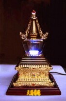 Tibetan Buddhist supplies crystal stupa bodhi pagoda color light gilt stupa medium wholesale
