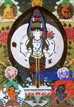 Thousands of hands Guanyin Tangka High 77 cm Width 46 cm Core height 43 cm Width 32 cm