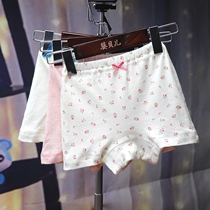 3 dress childrens underpants female baby pure cotton slim fit flat corner pants home Four corner pants without fluorescent day series 4 seasons