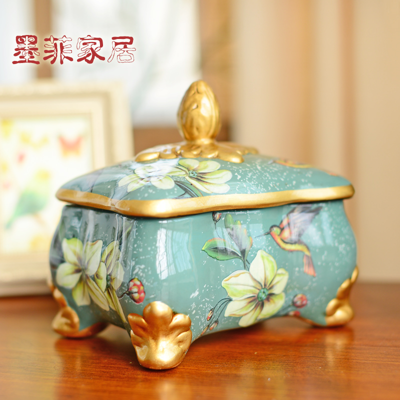 Europe type restoring ancient ways of creative furnishing articles of ceramic jewelry box candy jar American sitting room tea table wine soft adornment ornament
