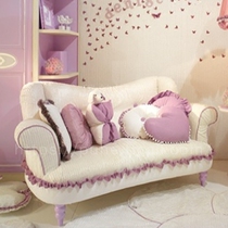 Childrens girl sofa Fabric cartoon double sofa European simple cute dream small sofa customization