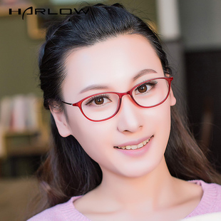 个性红色眼镜框女小脸文艺复古女士眼镜架可配高度数近视镜潮配镜