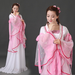 新款古代服装新款粉色七仙女古装服饰改良古代贵妃唐装襦裙伽蓝语