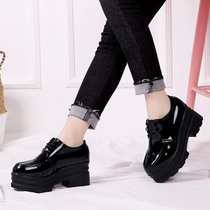 2021 spring new womens shoes Joker pine cake shoes thick-soled leather shoes English students Harajuku single shoes tide