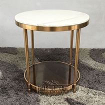 Light extravagant modern round tea table bedside table with movable minima small table stainless steel corners several living room sofa edge a few