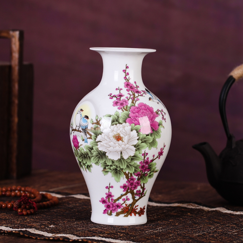 Package mail jingdezhen ceramic vase household adornment furnishing articles sitting room dining - room decorate craft flower vase