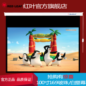 张家港红叶电动投影仪幕布100寸16:9电动白塑
